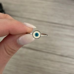 Sterling silver evil eye ring